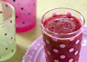 Smoothie pastèque rose et airelles
