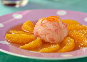 Sorbet au pamplemousse et salade d'orange