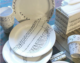 Vaisselle-calligraphiee