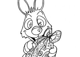 Coloriage : le lapin de Pâques coloriage lapin de pâques à imp - %%sitename%%