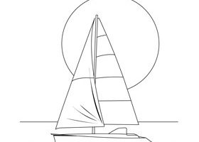 Coloriage : le voilier au clair de lune coloriage voilier clai - %%sitename%%