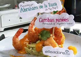 Gambas panées, rémoulade de chayotte à l'avocat, par Abraham d - %%sitename%%
