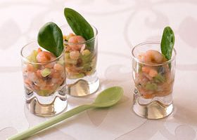 Verrines de crevettes au kiwi - %%sitename%%