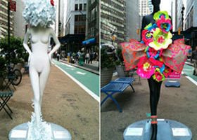 32 mannequins "défilent" sur le trottoir des rues de New-York !