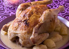 Chapon aux pommes et au cidre de la vallée d'Auge