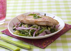 Filets de rouget aux légumes verts sautés - %%sitename%%