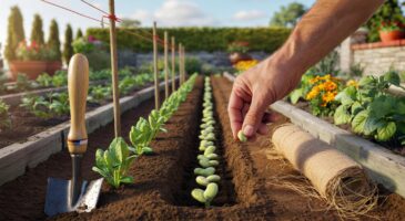 Ce semis de fèves d’automne, voici la méthode 40 cm et 5 cm pour des récoltes en avril ou mai dans les régions au climat doux