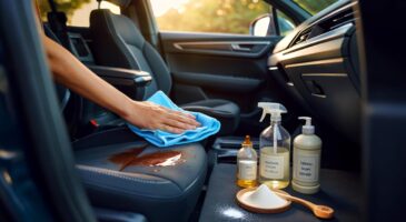 Voici la méthode simple pour des sièges auto en tissu tachés : 3 ingrédients, 500 ml d’eau et zéro auréole à l’arrivée