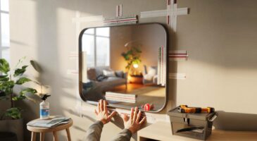 Voici la technique fiable pour installer un miroir lourd au mur sans perceuse : 10 kg et plus, pas de trous, la méthode que les locataires adoptent
