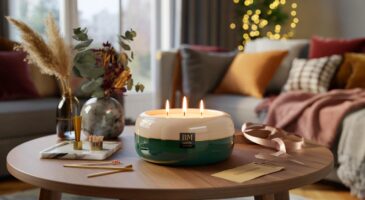 Ce bon plan déco chez B and M, une bougie bicolore en porcelaine à 9,99 €, semble bien plus chère en novembre 2025