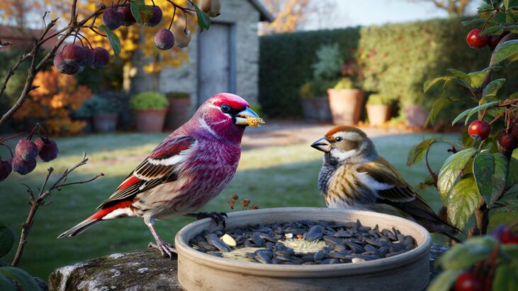 Voici comment attirer le roselin pourpré au jardin en novembre 2025 avant sa migration, pour un face-à-face aussi bref qu’inoubliable