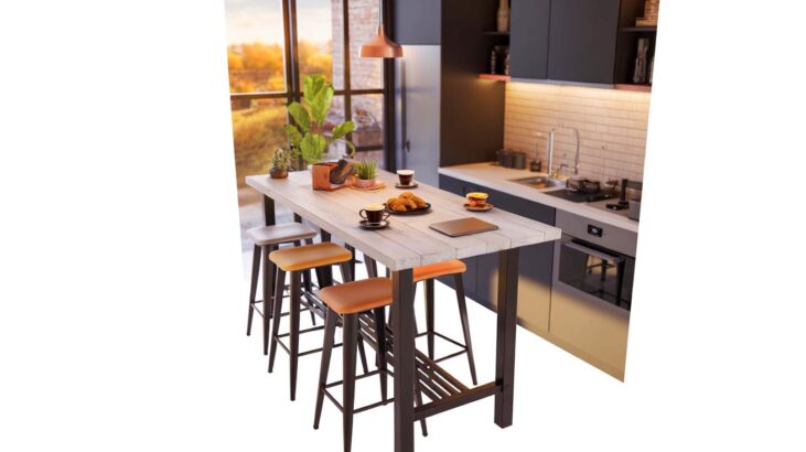 Voici la table haute industrielle à 55 € sur Amazon qui réveille une cuisine en 2025, VASAGLE signe un format compact et malin