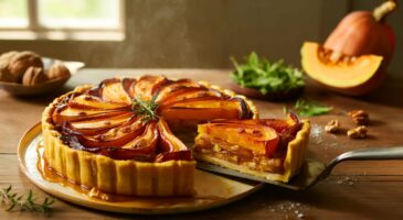 Voici la tarte Tatin de courges aux noix qui réchauffe novembre 2025, un twist salé qui intrigue dès la première bouchée