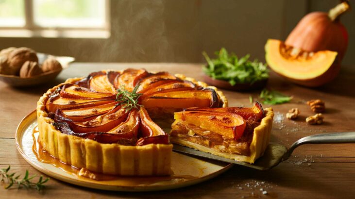 Voici la tarte Tatin de courges aux noix qui réchauffe novembre 2025, un twist salé qui intrigue dès la première bouchée