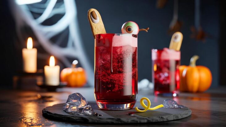 Voici le bloody fizz rouge sang, le gin fizz d'Halloween qui intrigue en octobre 2025 et promet une soirée chic et frissonnante