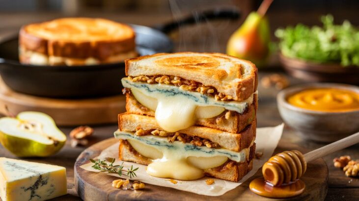 Voici le croque-monsieur poire fromage qui réchauffe l'automne 2025, au bleu et noix, et que vous ne ferez plus jamais autrement