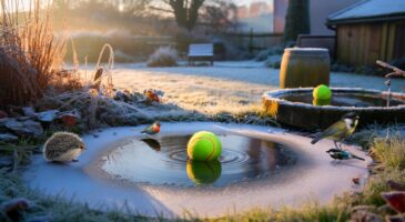 Voici pourquoi des balles de tennis dans votre jardin, en hiver 2025, sauvent des animaux et maintiennent l’eau accessible