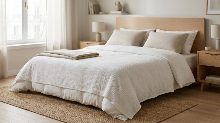 Ce couvre-lit en coton Alinéa à 33 € transforme votre chambre glaciale en cocon avant la fin de l'hiver