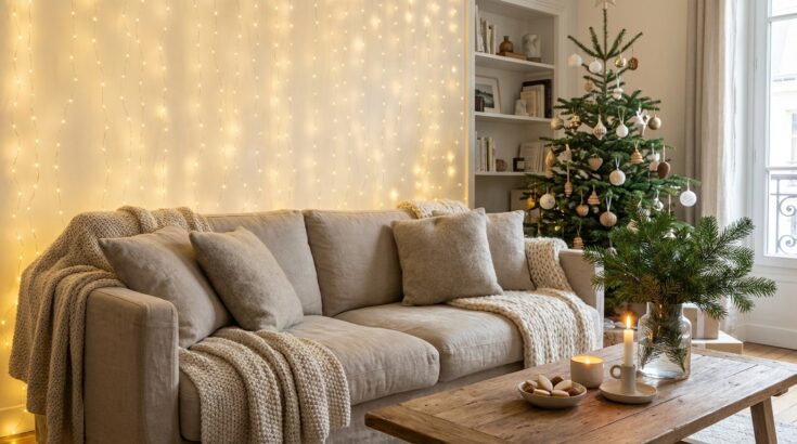 Ce rideau lumineux à 22 € chez La Foir'fouille change tout dans le salon pour les fêtes, même si la pièce est petite