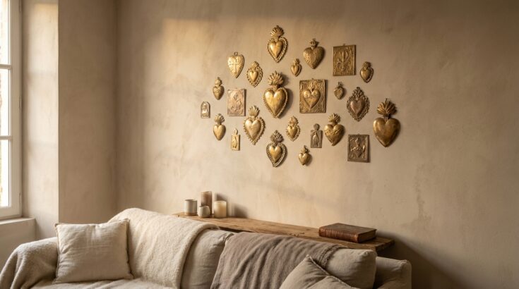 Ce rituel déco avec de petits symboles sacrés transforme un mur froid en œuvre d’art pour presque rien cet hiver