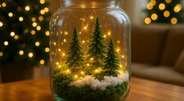 Cette déco d'hiver sous verre avec un objet du quotidien va sublimer votre salon pour les fêtes