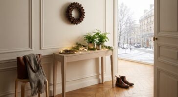 Clés, bougies, plantes : cette console d’entrée à petit prix règle le bazar dans les petits espaces avant les fêtes