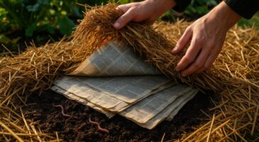 Jardin sec : ne jetez plus ce déchet de papier, sous le paillage il métamorphose le sol en une nuit