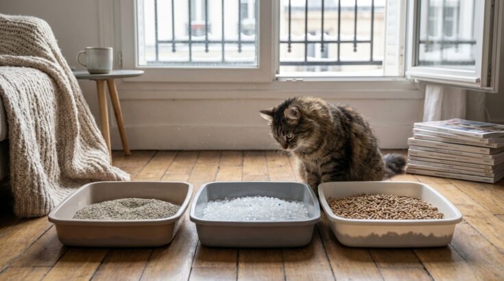 Litière pour chat : ce que personne ne vous dit sur l’agglomérante, la silice et les végétales chez vous cet hiver