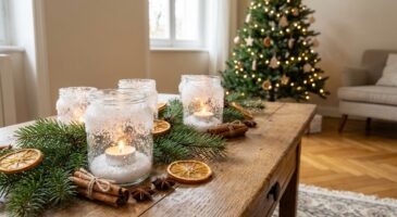 Noël : avec un simple pot en verre, cette astuce écolo crée en 5 minutes un givre lumineux qui bluffe vos invités