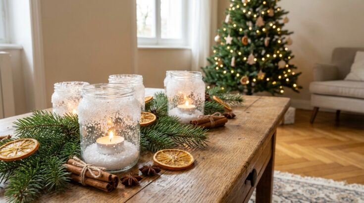 Noël : avec un simple pot en verre, cette astuce écolo crée en 5 minutes un givre lumineux qui bluffe vos invités