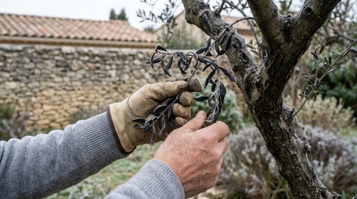 Olivier noirci après le gel : ce signe trompeur que tout le monde prend pour un arbre mort (et la vraie marche à suivre)