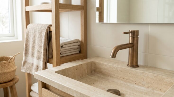 Plus personne ne veut de robinet noir : ce métal chaleureux envahit les rénovations chic de cuisines et salles de bain