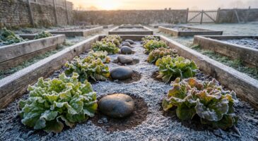 Salades d’hiver en danger : cette simple pierre au potager les protège du gel de décembre jusqu’à -5 °C