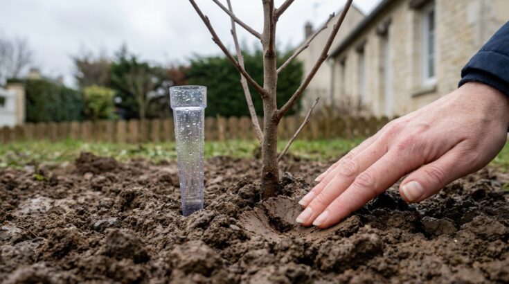 Voici le test des 10 secondes qui révèle si vos jeunes arbres meurent de soif malgré la pluie et la boue