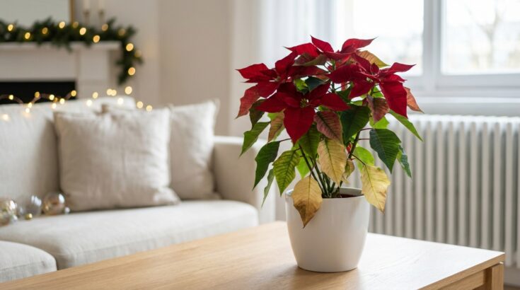 Votre poinsettia jaunit avant Noël ? Ce petit changement chez vous lui rend tout son rouge en quelques jours