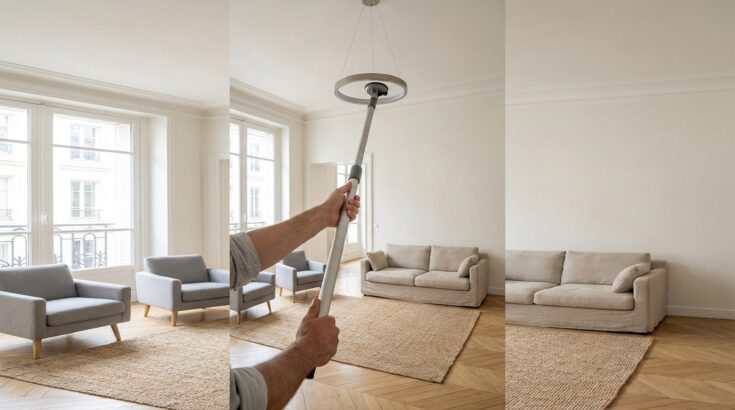 Arrêtez de monter sur des chaises : cet accessoire télescopique change les ampoules de plafond sans quitter le sol