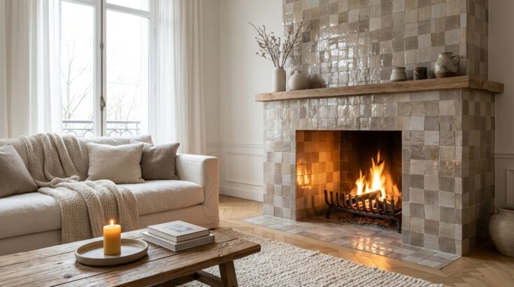 Avant de casser votre cheminée vieillotte, ce revêtement facile en terre cuite émaillée la transforme en luxe