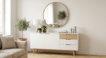 Cdiscount : ce buffet blanc mat design à moins de 200 € met le salon en ordre, le prix risque de ne pas durer