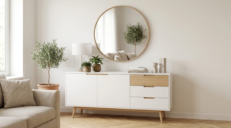 Cdiscount : ce buffet blanc mat design à moins de 200 € met le salon en ordre, le prix risque de ne pas durer
