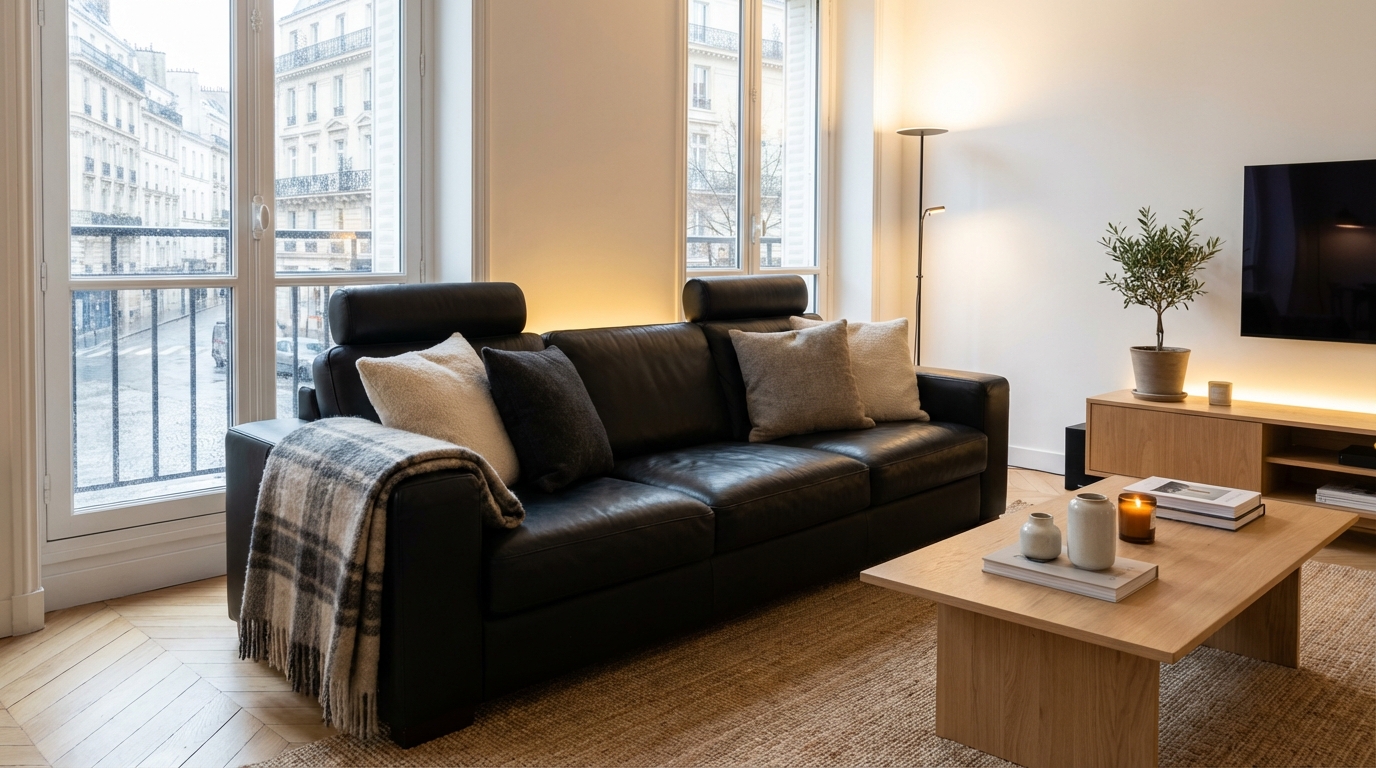 Ce canapé 3 places Ikea en cuir à 863 € est modulable et ultra cosy ...