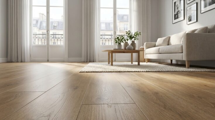 Ce sol effet chêne à 8,99 €/m² chez Castorama métamorphose votre salon, à condition d’éviter cette pièce