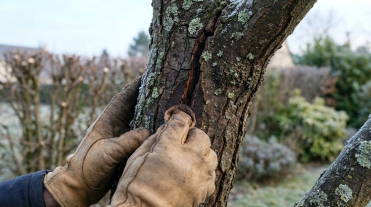 Ce trait noir sur l’écorce de vos arbres en hiver cache un vrai danger : le geste à faire sans tarder