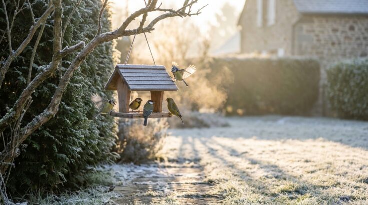Mésanges au jardin en hiver : ce rendez-vous matinal précis qui les fait revenir chaque jour… ou fuir votre mangeoire