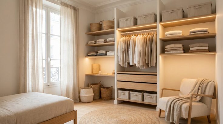 Petite chambre, grosse armoire ? Ce dressing ouvert libère des mètres carrés que vous croyez perdus