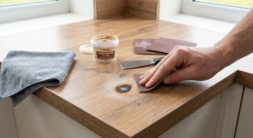 Plan de travail stratifié brûlé : ne remplacez rien avant d’avoir tenté cette méthode qui efface la trace