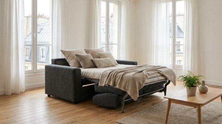 Salon : ce convertible en tissu chenillé à 799 € chez But va faire oublier votre clic-clac, à saisir vite