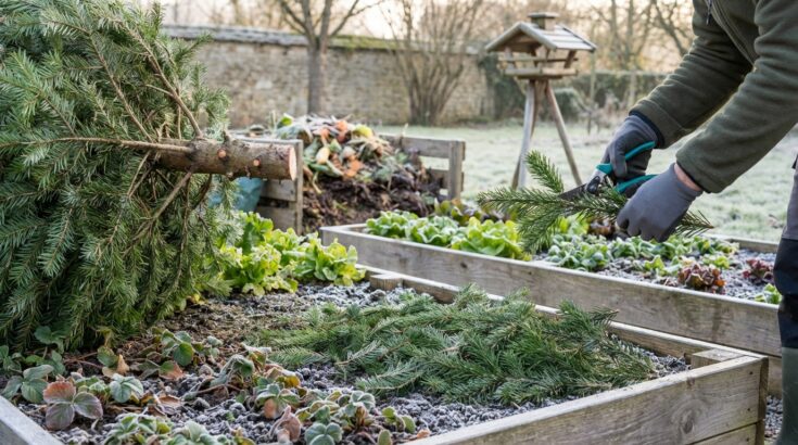 Vous alliez le jeter : ce sapin de Noël peut en fait devenir l'allié inattendu de votre potager cet hiver